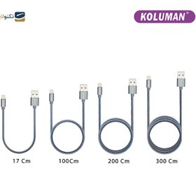 تصویر کابل تبدیل USB به لایتنینگ کلومن مدل KD-19 KOLUMAN KD-19 USB TO LIGHTNING 4IN1 CHARGE AND SYNC DATA CABLE