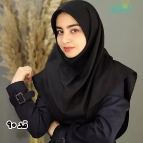 تصویر مقنعه ابردوزی نخی بروجردمشکی قد90 