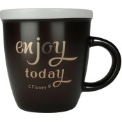 تصویر فنجان قهوه سرامیکی مدل قهوه‌ای تیره 