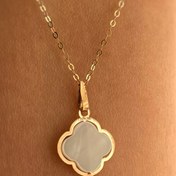 تصویر پلاک طلا صدفی طرح شبدر 