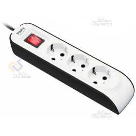 تصویر چند راهی 3 خانه ارت دار پارت الکتریک با کابل 5 متری PE8762 Part Electric PE8762 Power Strip