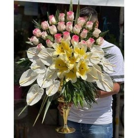 تصویر تزیین جام با گل رز 9027 