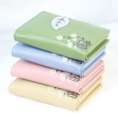 تصویر کیف پول زنانه مدل ریماز طرح گل با ۶ جای کارت 