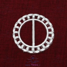 تصویر سگک نقره ای دایره طرح لنگر 4 سانت 