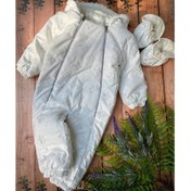 تصویر کاپشن سرهمی سفید طرحداربچگانه 