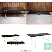 تصویر تخت معاینه پایه تاشو پرتابل با فوم ۵ سانتی‌متر (روکش چرم) 
