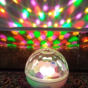 تصویر چراغ دیسکویی رقص نور اسپیکردار بلوتوثی شارژی 