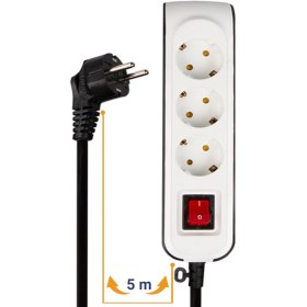 تصویر چند راهی 3 خانه ارت دار پارت الکتریک با کابل 5 متری PE8762 Part Electric PE8762 Power Strip