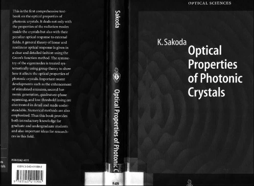 خرید و قیمت دانلود کتاب Optical properties of photonic crystals 2001 | ترب