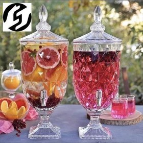 تصویر کلمن شیشه ای پایه دار پاشاسازه 5 لیتری 