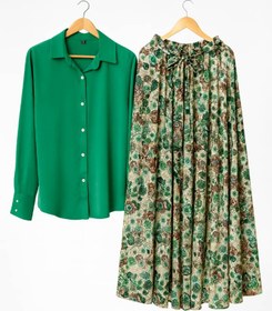 تصویر ست دوتیکه شومیز دامن یلدایی در 4 رنگ 