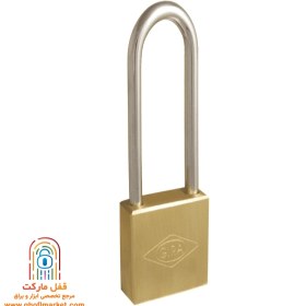 تصویر قفل آویز گیرا مدل 016 سایز ۵۰ دسته بلند برنجی 