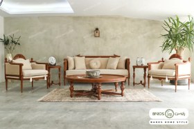 تصویر مبل نئوکلاسیک ۷ نفره کاجی کد ۶ 