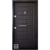 تصویر درب ضد سرقت بیسکوییتی پی وی سی ونگه 105x210 چپ بازشو Anti-theft apartment entrance door,