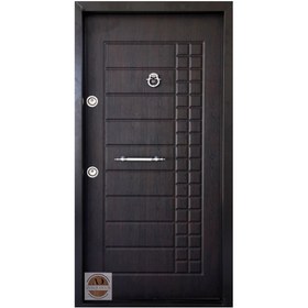 تصویر درب ضد سرقت بیسکوییتی پی وی سی ونگه 105x210 چپ بازشو Anti-theft apartment entrance door,