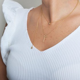 تصویر گردنبند طلا کلید و قفل 