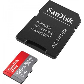 تصویر رم میکرو ۱۲۸ گیگ سن دیسک SanDisk Ultra U1 80MB/s + خشاب ا SanDisk micro Ultra U1 80MBs 128GB SanDisk micro Ultra U1 80MBs 128GB