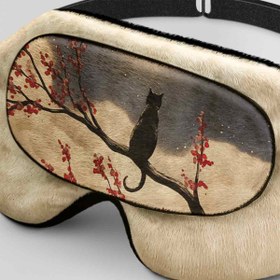 تصویر طرح گربه کد371 برای چشم بند خواب کورال Cat Design for Coral371 Sleep Mask