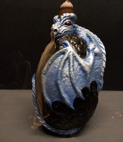 تصویر مجسمه جاعودی تخم اژدها Dragon Egg Incense Burner Sculpture: Unique Decorative Piece for Aromatherapy