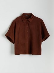 تصویر پیراهن زنانه اورسایز کلاسیک با بافت دوخته LCWAIKIKI | LC Waikiki | 942790402 | اورجینال 