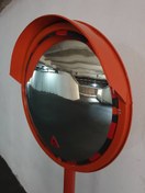 تصویر آینه محدب پلی کربنات قطر ۶۰ سانتی‌متر فریم‌دار ترافیکی 