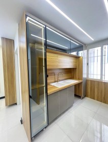 تصویر درب شیشه ای فریم لس - طلایی Frameless glass door