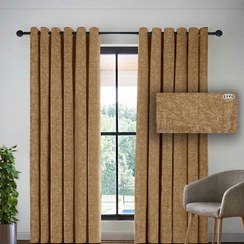 تصویر پرده مخمل شانل ترک رنگ قهوه ای و سبز زیتونی 