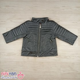 تصویر کاپشن بچگانه چرم سایز ۳ـ۴ـ۵ - مشکی 