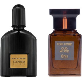 تصویر عطر جیبی مردانه و زنانه تاینی Oud Wood به همراه عطر جیبی زنانه تاینی مدل Tom Ford Black Orcid النترا تاینی Elentra Tiny Tom Ford Black Orcid Parfum For Women And Elentra Tiny Oud Wood Parfum For Unisex