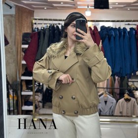 تصویر کت زنانه یقه خزدار | مدل آتین | رنگبندی 