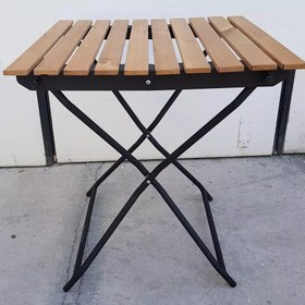 تصویر میز و صندلی تاشوی چوبی و فلزی 2 نفره (مناسب برای منزل و مسافرت) 