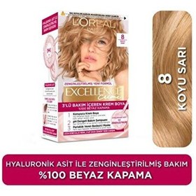تصویر رنگ ‌موی شماره 8 لور-al رنگ بلوند تیره سری Excellence(ترکیه) ارسال فوری اصلی 