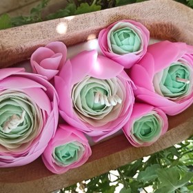 تصویر شمع گل دستساز Handmade flower candle