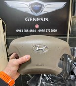 تصویر ایربگ فرمان هیوندای آزرا ۲۰۱۰ رنگ کرم Steering wheel airbag