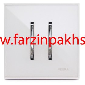 تصویر کلید و پریز ویرا مدل شهاب استیل سفید Veera Switch And Sockets Shahab Steel White