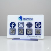 تصویر استند کیو آر کد (qr code) پلکسینو مدل زاگرس 