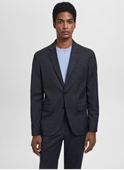 تصویر ژاکت مردانه آبی سرمه ای منگو | 87040585 MANGO Man 