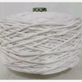 تصویر نخ مکرومه سفید وشیری 2 و 3 و 4 میل یک کیلویی 