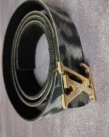 تصویر کمربند زنانه پلنگی سفید 