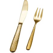 تصویر کارد و چنگال میوه طلایی برلیان نیکولو 