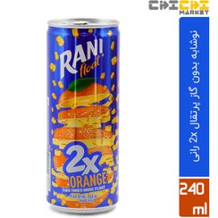 تصویر آبمیوه رانی RANI تیکه 2X با طعم پرتقال حجم 240 میلی لیتر 