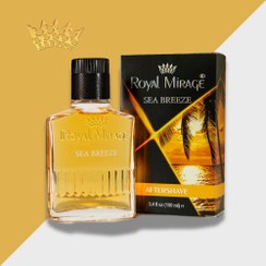 تصویر افترشیو امریکایی زرد سلطنتی میراژ ۱۰۰ میل ‏Royal Mirage Sea Breeze Aftershave 