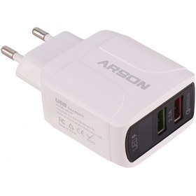 تصویر شارژر دیواری فست شارژ Arson AN-V3 2Port 3A QC3.0 PD 21.5W + کابل آیفونی Arson AN-V3 2Port 3A QC3.0 PD 21.5W Fast Wall Charger With Lightning Cable