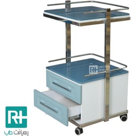 تصویر ترالی شیشه ای H2 H2 glass trolley