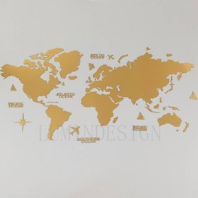 تصویر تابلو نقشه جهان آینه 