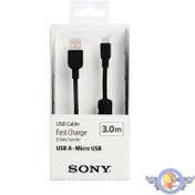 تصویر کابل تبدیل USB به microUSB سونی مدل CP-AB300 طول 3 متر Sony CP-AB300 USB To Micro USB Cable 3m