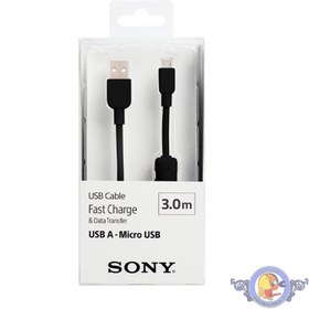 تصویر کابل تبدیل USB به microUSB سونی مدل CP-AB300 طول 3 متر Sony CP-AB300 USB To Micro USB Cable 3m