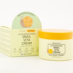 تصویر کرم حلزون روشن‌کننده و ترمیم‌کننده بونی هیل حاوی Snail Mucin 70% و ویتامین C Bonnyhill Snail Vita Cream70 ml