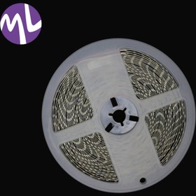 تصویر ریسه نواری 220 ولت تراکم 120 رنگ سفید پشت چسبدار حلقه 10 متری جنس درجه یک 