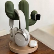 تصویر هولدر هدفون طرح کاکتوس | پایه چندکاره هدفون، ساعت هوشمند و ایرپاد پرینت سه‌بعدی 